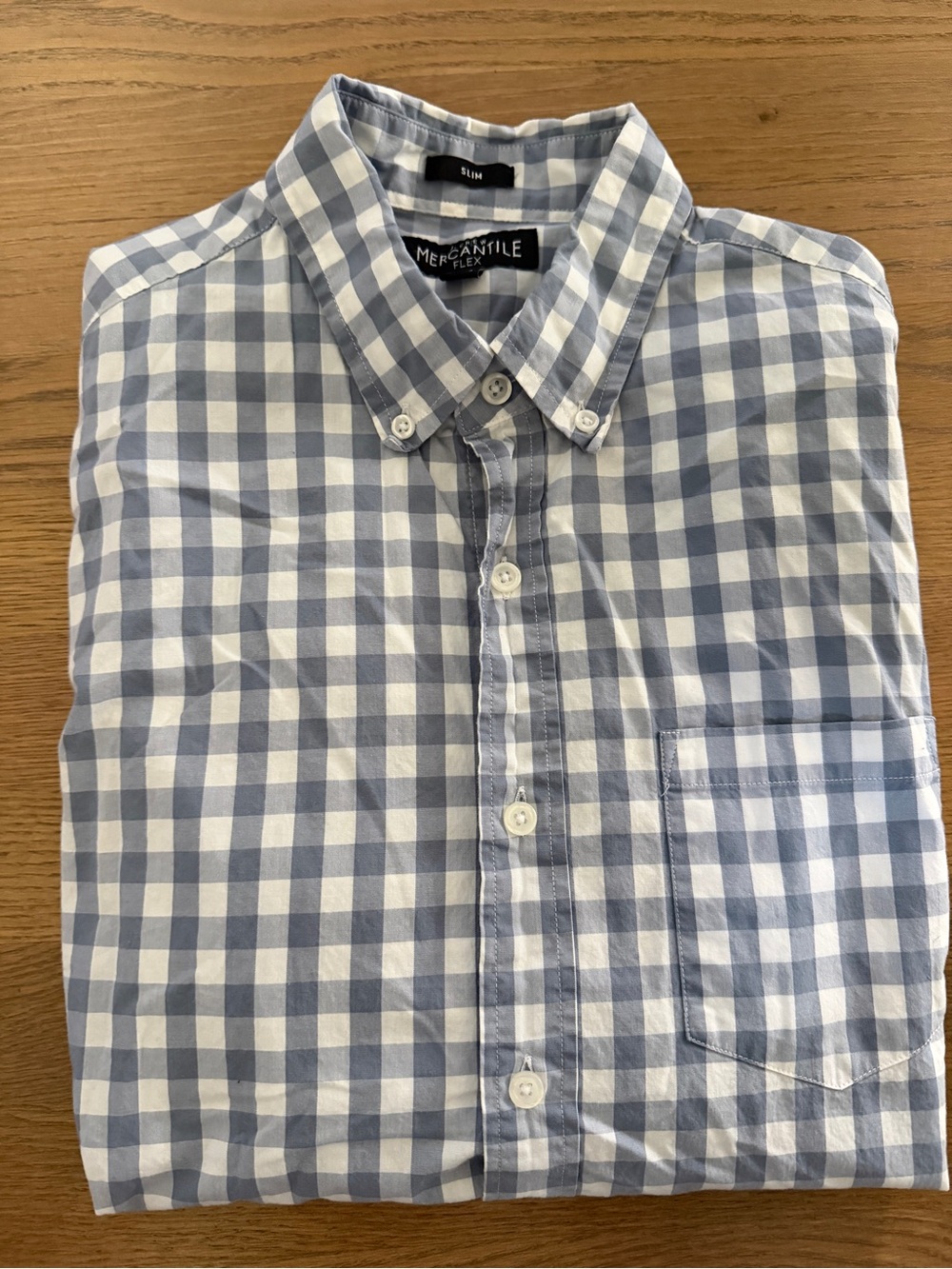 J. Crew Light Blue and White Gingham Button-Down Shirt